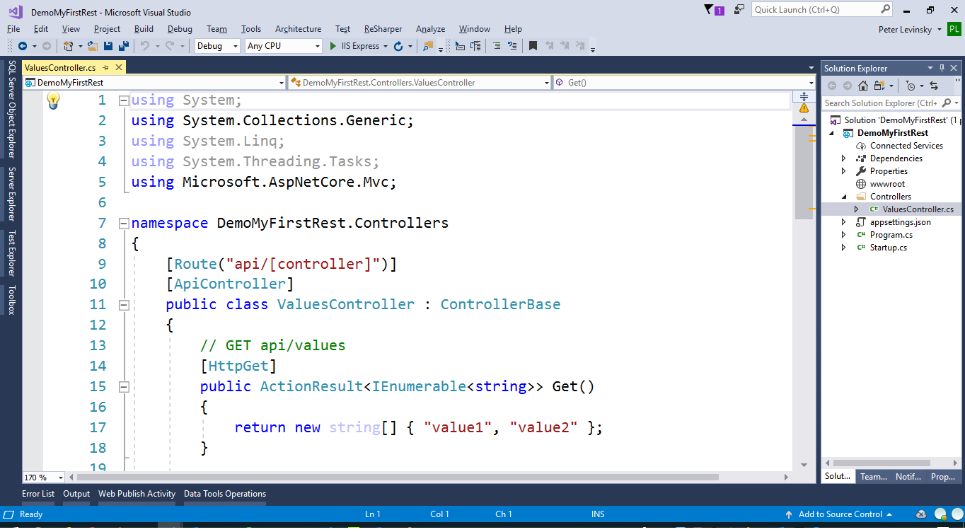 Values controller